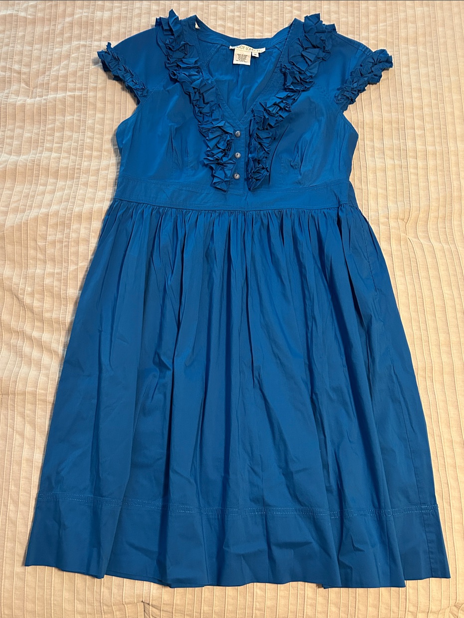 Maggy London Royal Blue Ruffle-Trim Dress